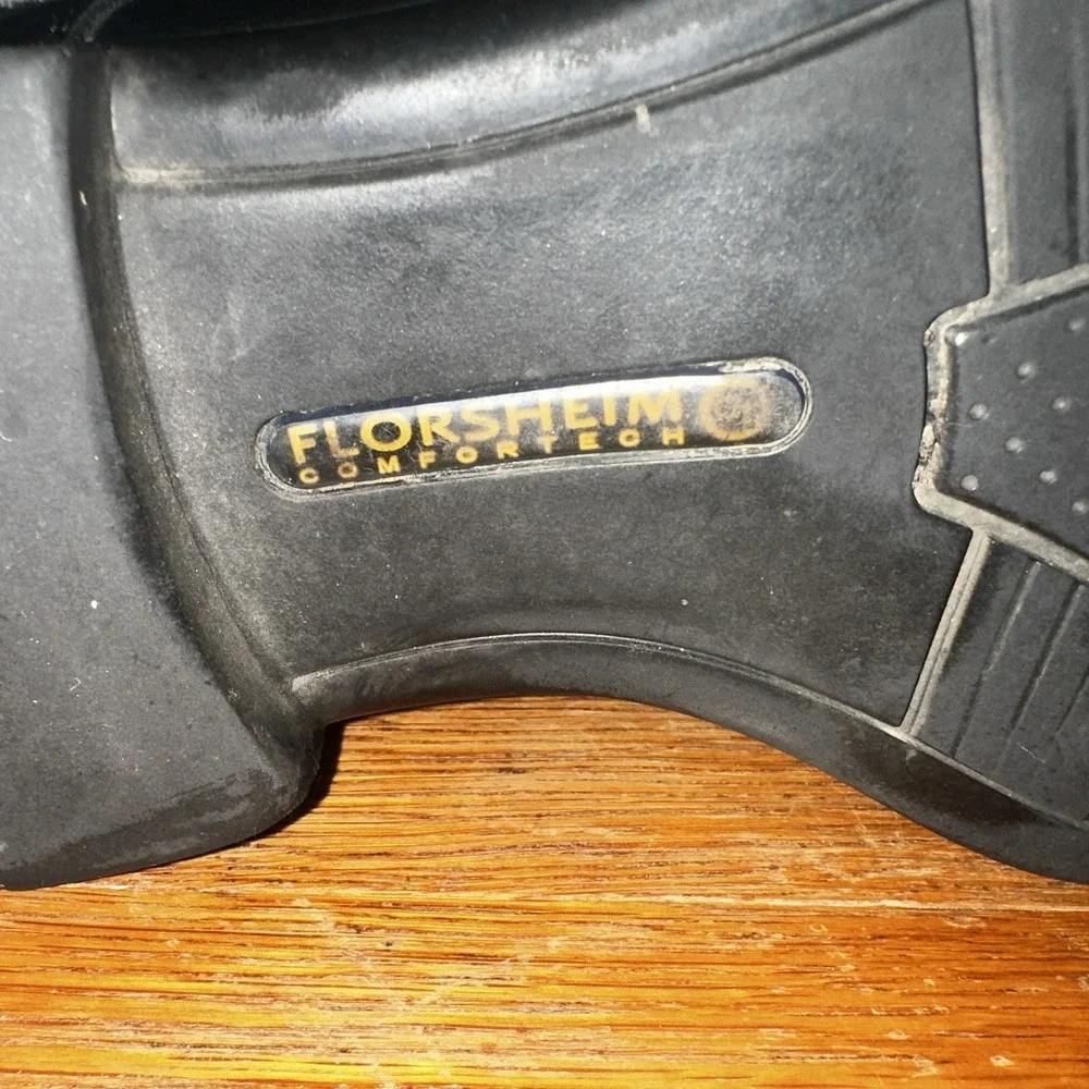 Florsheim Men's Shoes Black‎ Leather Lace Comfortech Ortholite Sz 9D Plain Toe